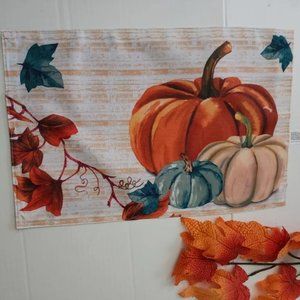 Pumpkin Fall Autumn  4 Fabric Placemats